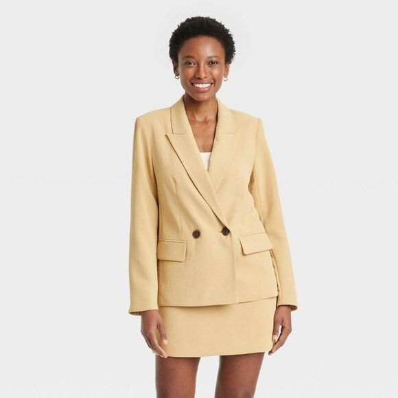 A New Day - Women's Slim Fit Blazer - A New Day Tan M Tan - Picture 1 of 3